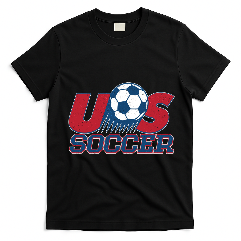 Vintage USA Soccer Fan  T-Shirt - Black