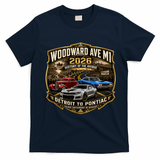 Woodward 2026 History Of The Avenue Front & Back T-Shirt - Navy Blue