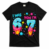 Was 6 Now I'm 7th Birthday Ice Cream Drip 6-7 Meme T-Shirt