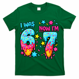  Was 6 Now I'm 7th Birthday Ice Cream Drip 6-7 Meme T-Shirt