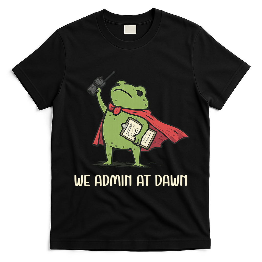 We Admin At Dawn Assistant Principal Frog T-Shirt - Black