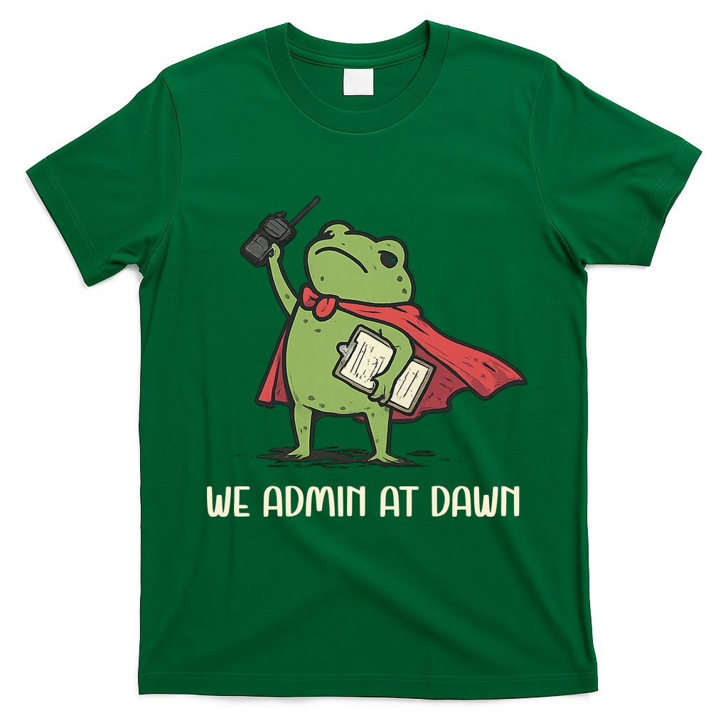 We Admin At Dawn Assistant Principal Frog T-Shirt - Irish Green