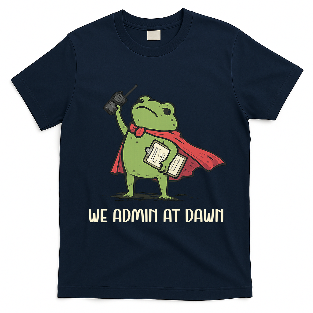 We Admin At Dawn Assistant Principal Frog T-Shirt - Navy Blue