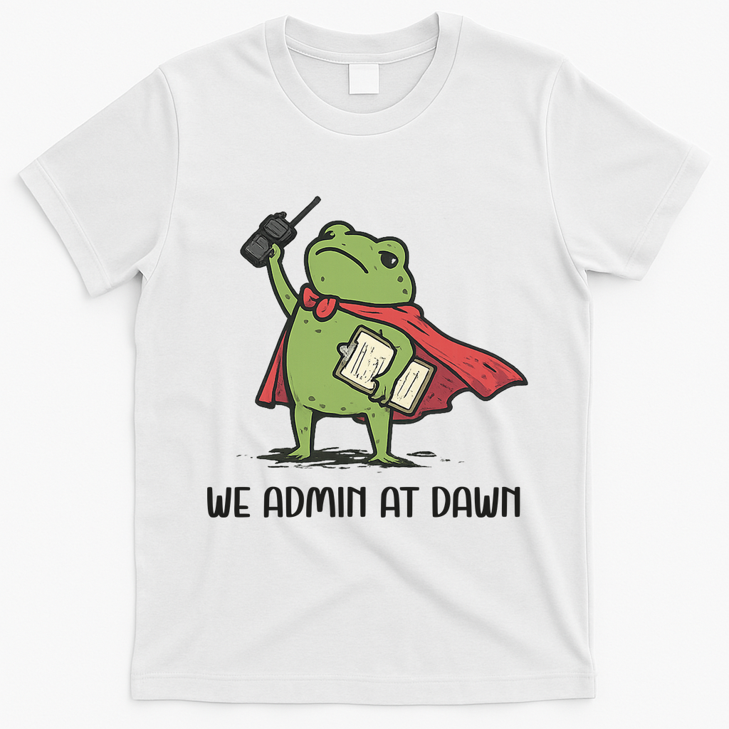We Admin At Dawn Assistant Principal Frog T-Shirt - White