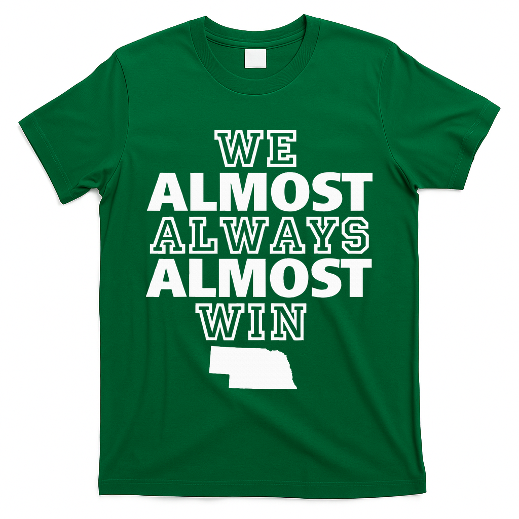 We Almost Always Almost Win Nebraska Map Funny T-Shirt