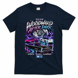 Woodward After Dark 2026 Car Show Retro Night Event T-Shirt - Navy Blue