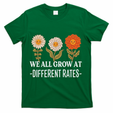 We All Grow At Different Rates Back To School Teacher T-Shirt - Green
