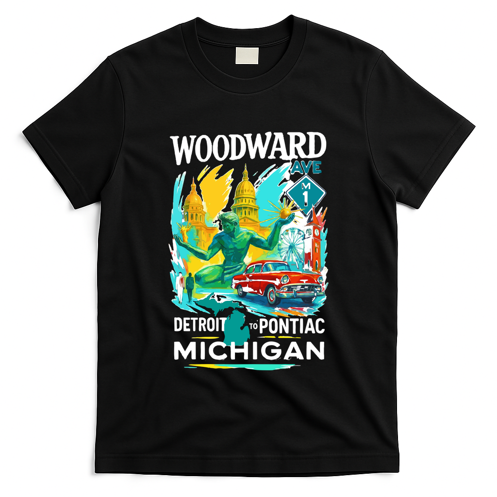 Woodward Avenue Heartbeat Of Michigan T-Shirt