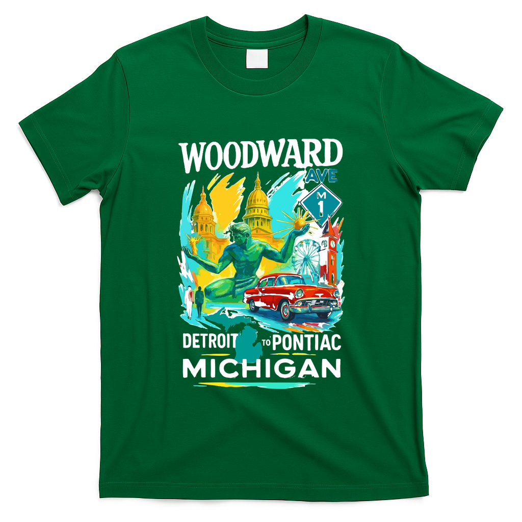 Woodward Avenue Heartbeat Of Michigan T-Shirt
