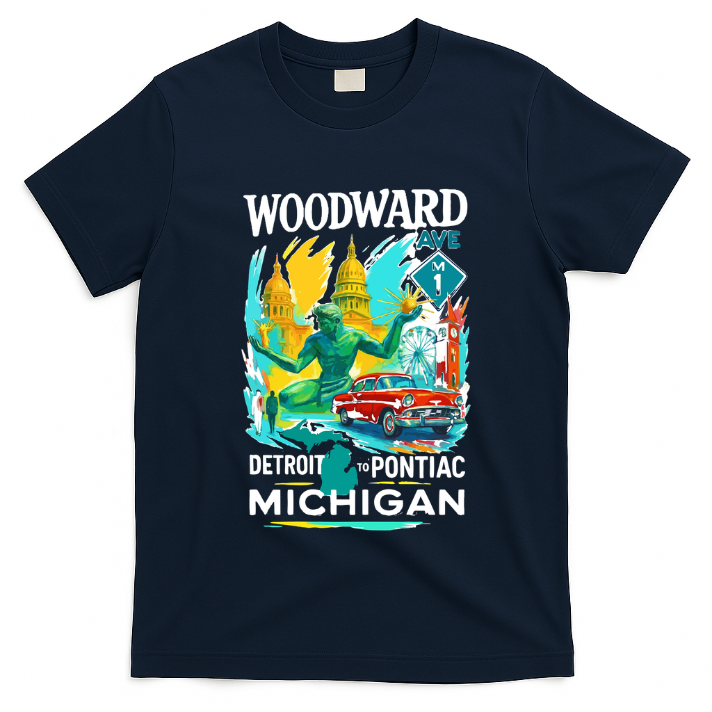 Woodward Avenue Heartbeat Of Michigan T-Shirt