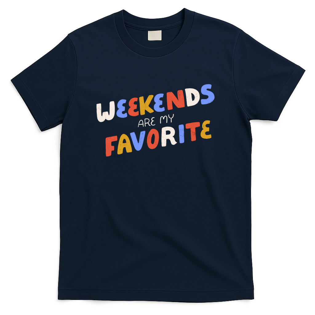 Weekends Are My Favorite Colorful - Navy
