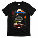 Woodward Ave M1 Classic Cars Art Deco 2026 T-Shirt - Black