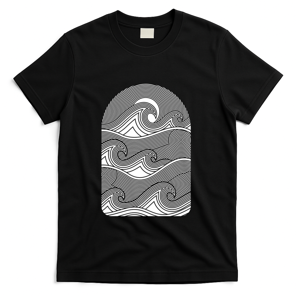 Waves and Sunset geometry - Black