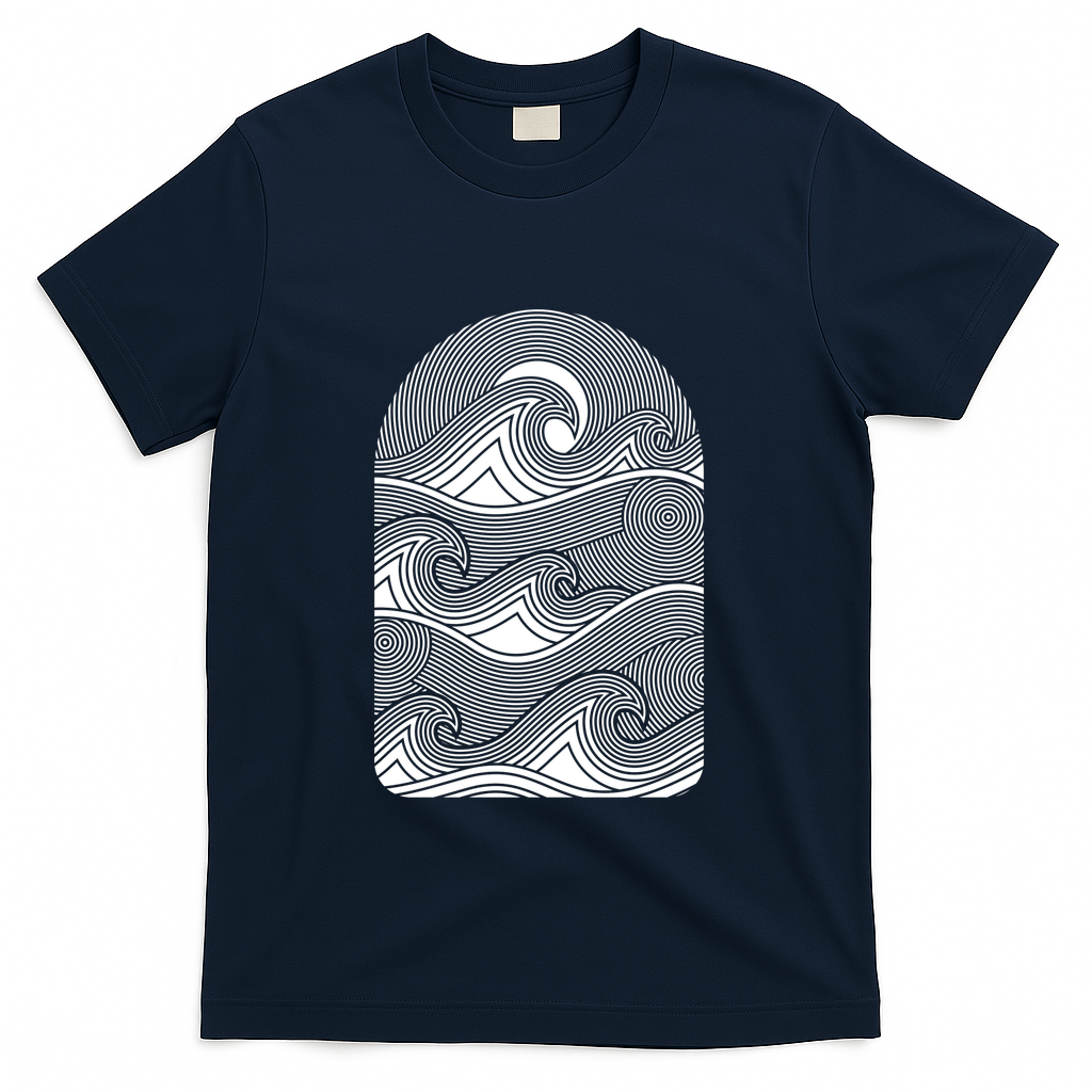 Waves and Sunset geometry - Navy