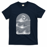 Waves and Sunset geometry - Navy