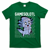 Whimsical Blue Axolotl With Gaming Sports Cap And Scarf T-Shirt