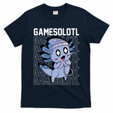 Whimsical Blue Axolotl With Gaming Sports Cap And Scarf T-Shirt