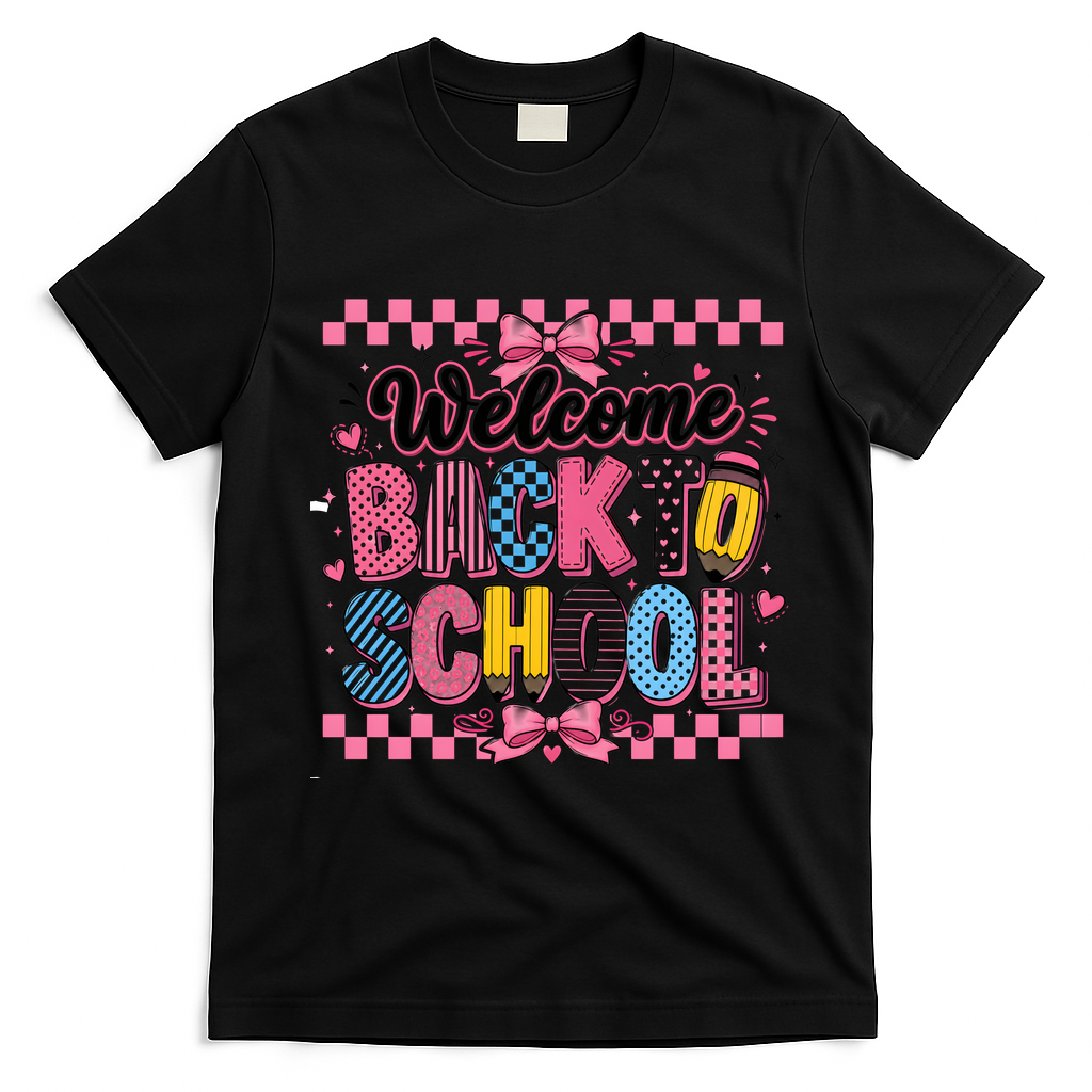 Welcome Back To School Retro Gift T-Shirt - Black