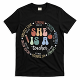 Women Bible Verse Christian Teacher God Says Back To School T-Shirt - Black