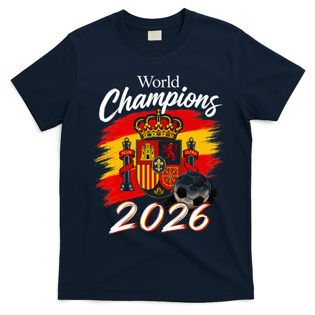 World Champions 2026 Spain Soccer T-Shirt - Navy Blue