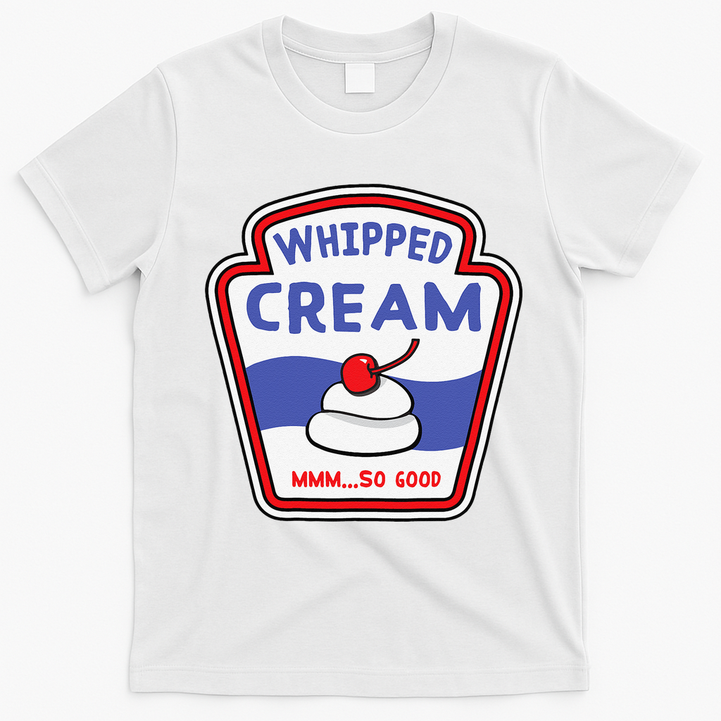 Whipped Cream Condiment Ice Cream Halloween Costume T-Shirt - White
