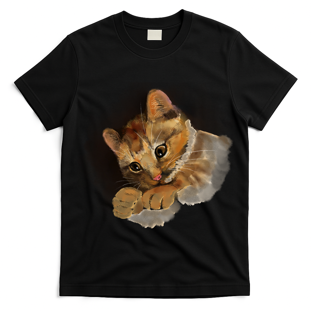 Watercolor Cat Illustration T-Shirt