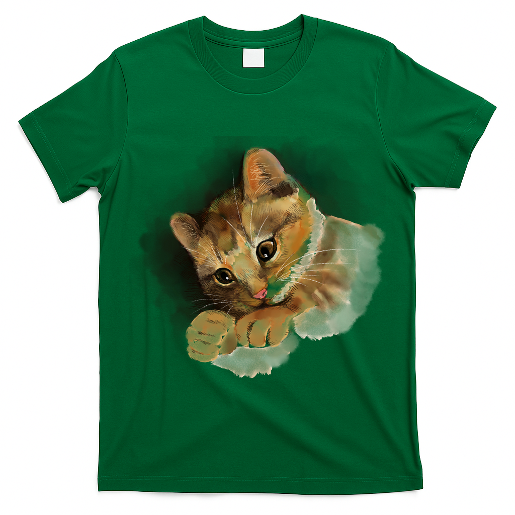 Watercolor Cat Illustration T-Shirt