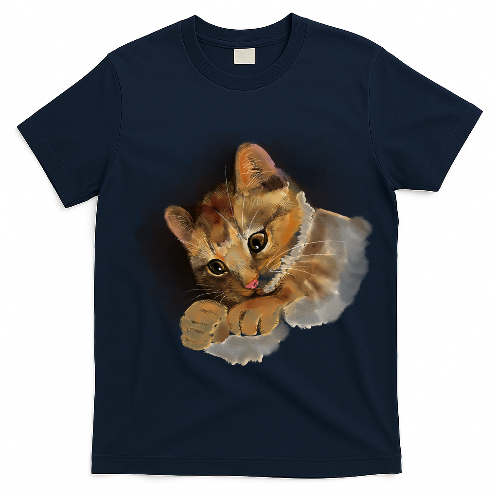 Watercolor Cat Illustration T-Shirt