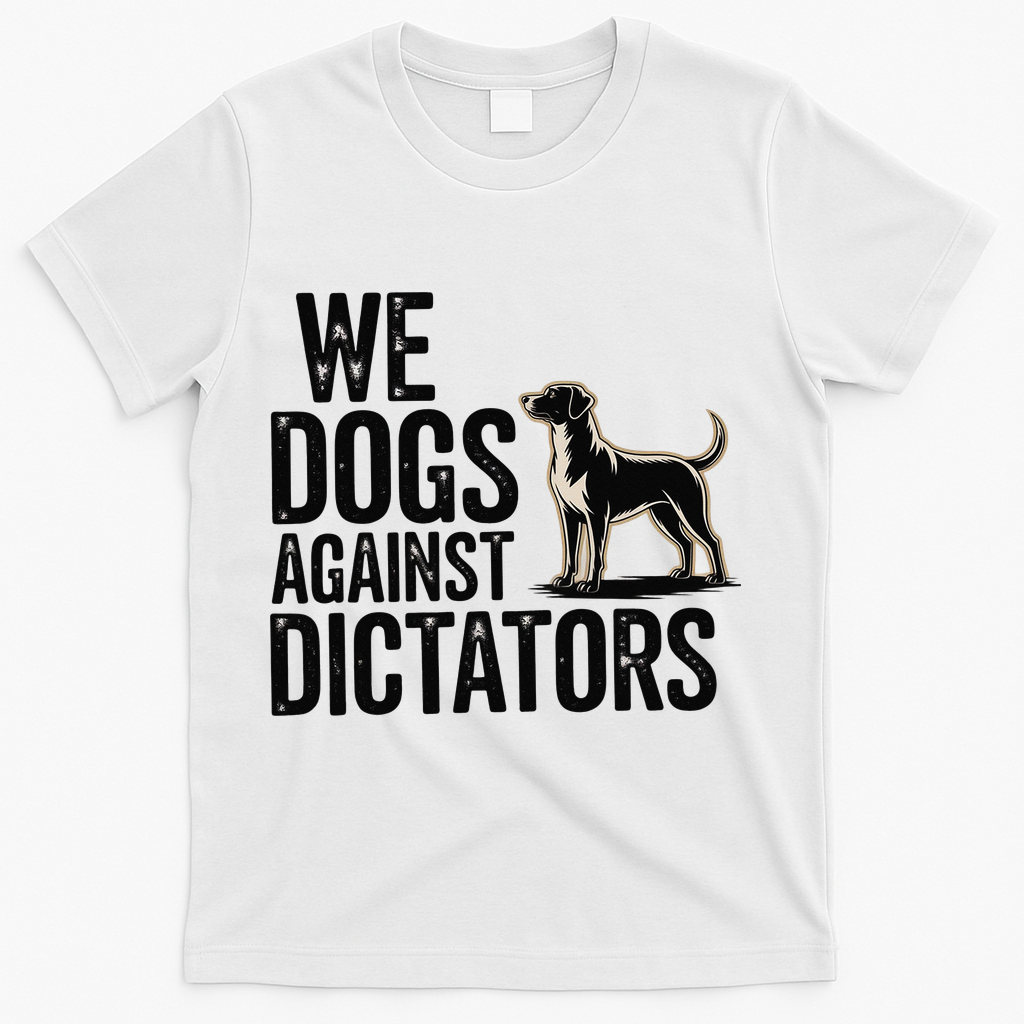 We Dogs Against Dictators Subtle Anti Trump Resist  Protest T-Shirt - White