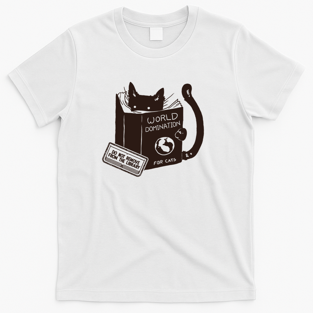 World Domination for Cats Do Not Remove by Tobe Fonseca - White