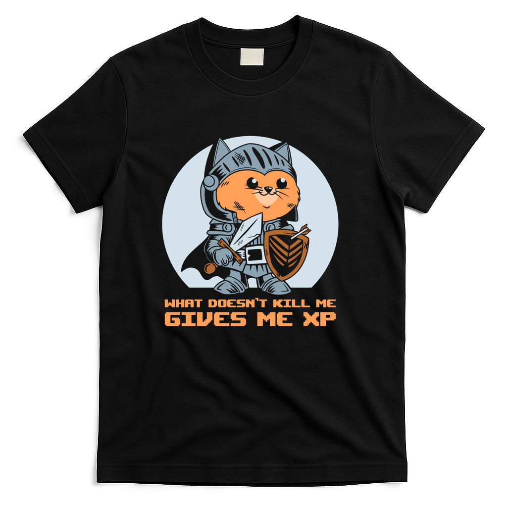 What Doesn’t Kill Me Gives Me XP Cat - Black