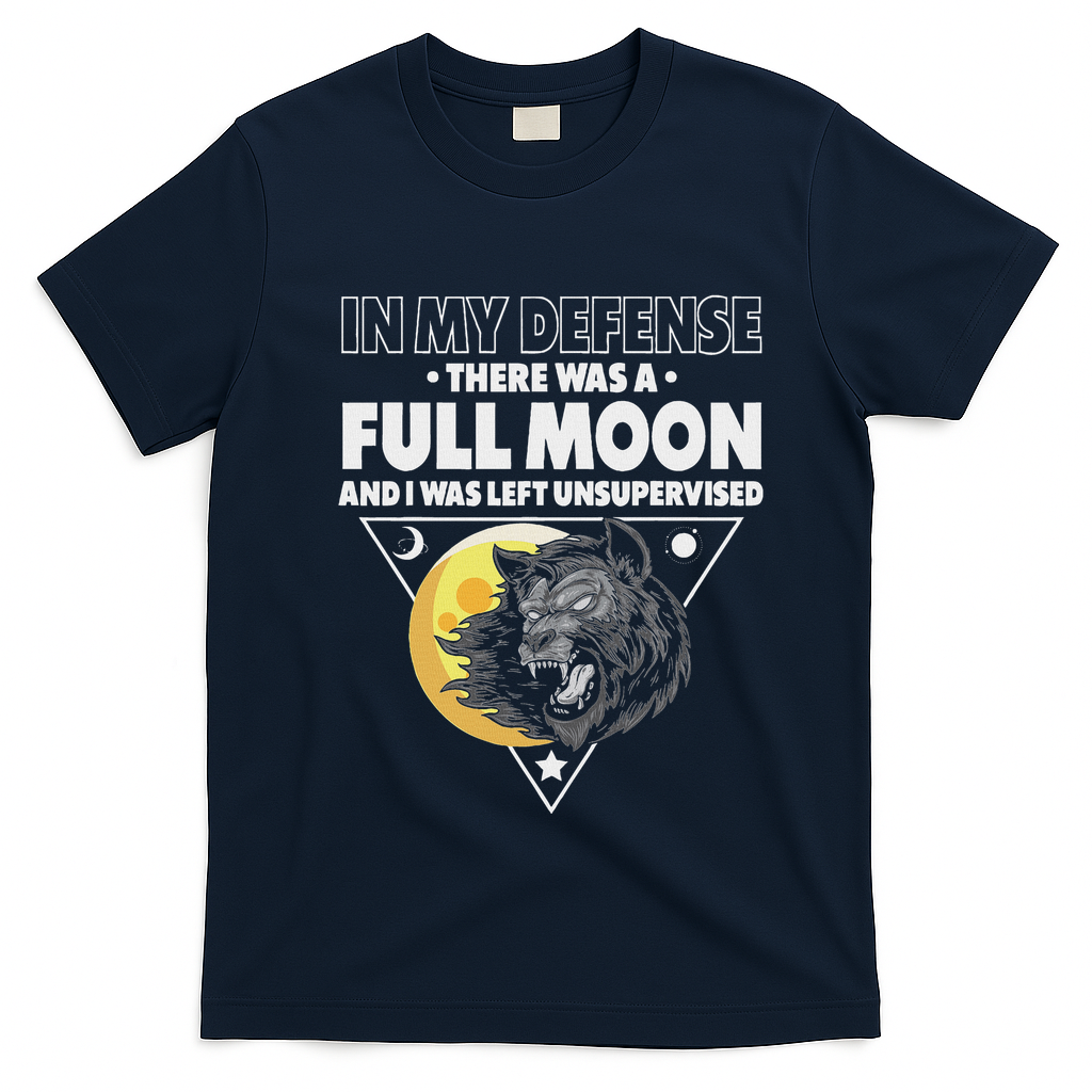Werewolf Full Moon Werewolf T-Shirt - Navy Blue
