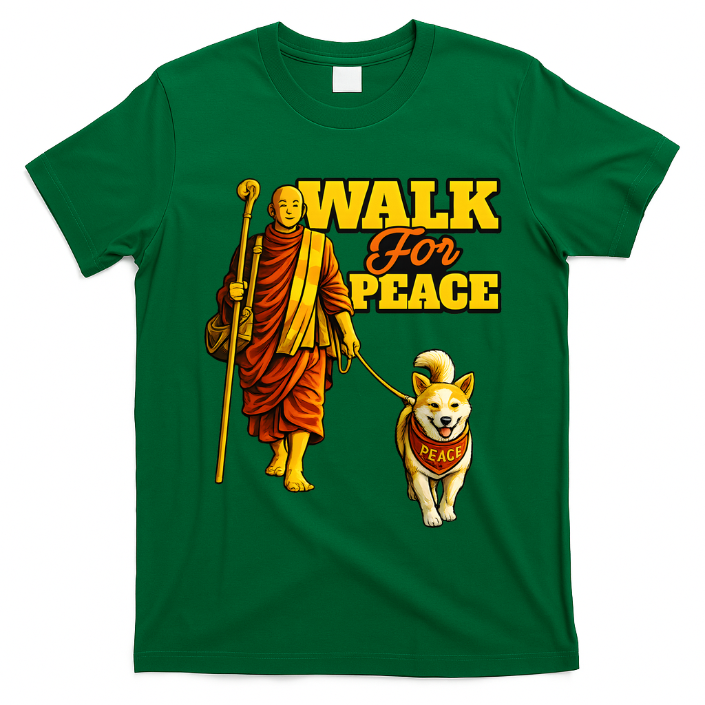  Walk For Peace Walking Monks And Aloka Dog T-Shirt