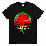 Watermelon Fruit Summer Sunset T-Shirt - Black