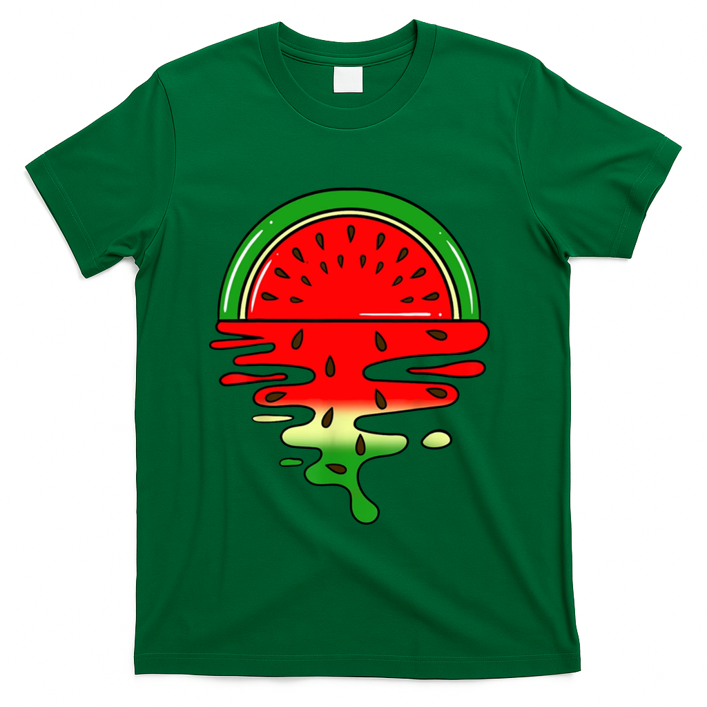 Watermelon Fruit Summer Sunset T-Shirt - Green