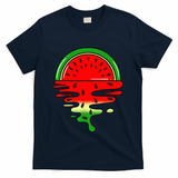 Watermelon Fruit Summer Sunset T-Shirt - Navy
