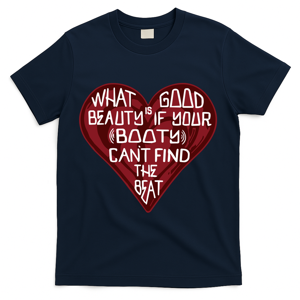 What Good Is Beauty If Your Booty Can’t Find The Beat T-Shirt - Navy