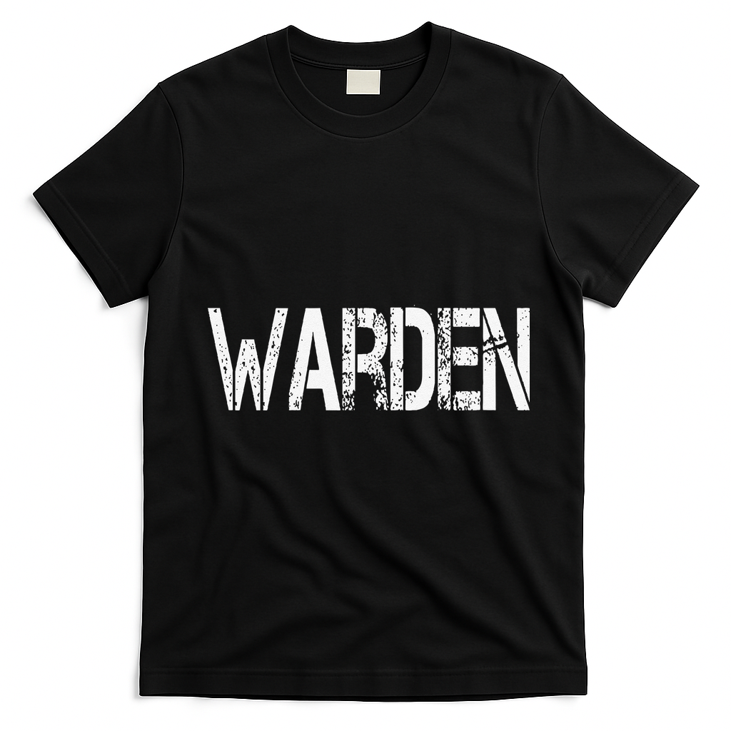 Warden Halloween Costume Game Fish Prison T-Shirt - Black
