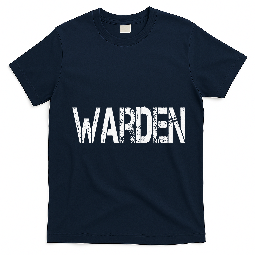 Warden Halloween Costume Game Fish Prison T-Shirt - Navy Blue