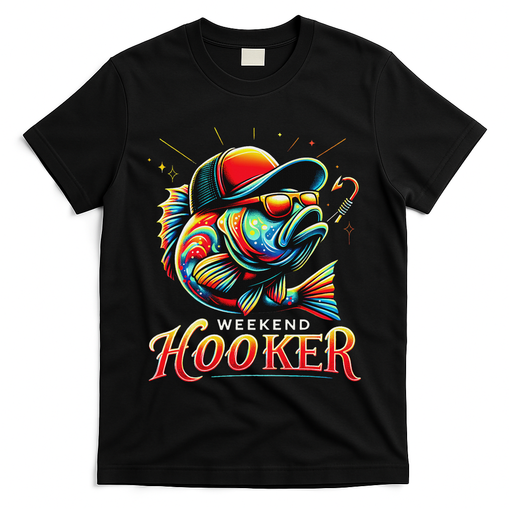 Weekend Hookerr Funny Fish Dad Love Fishing Father's Day T-Shirt