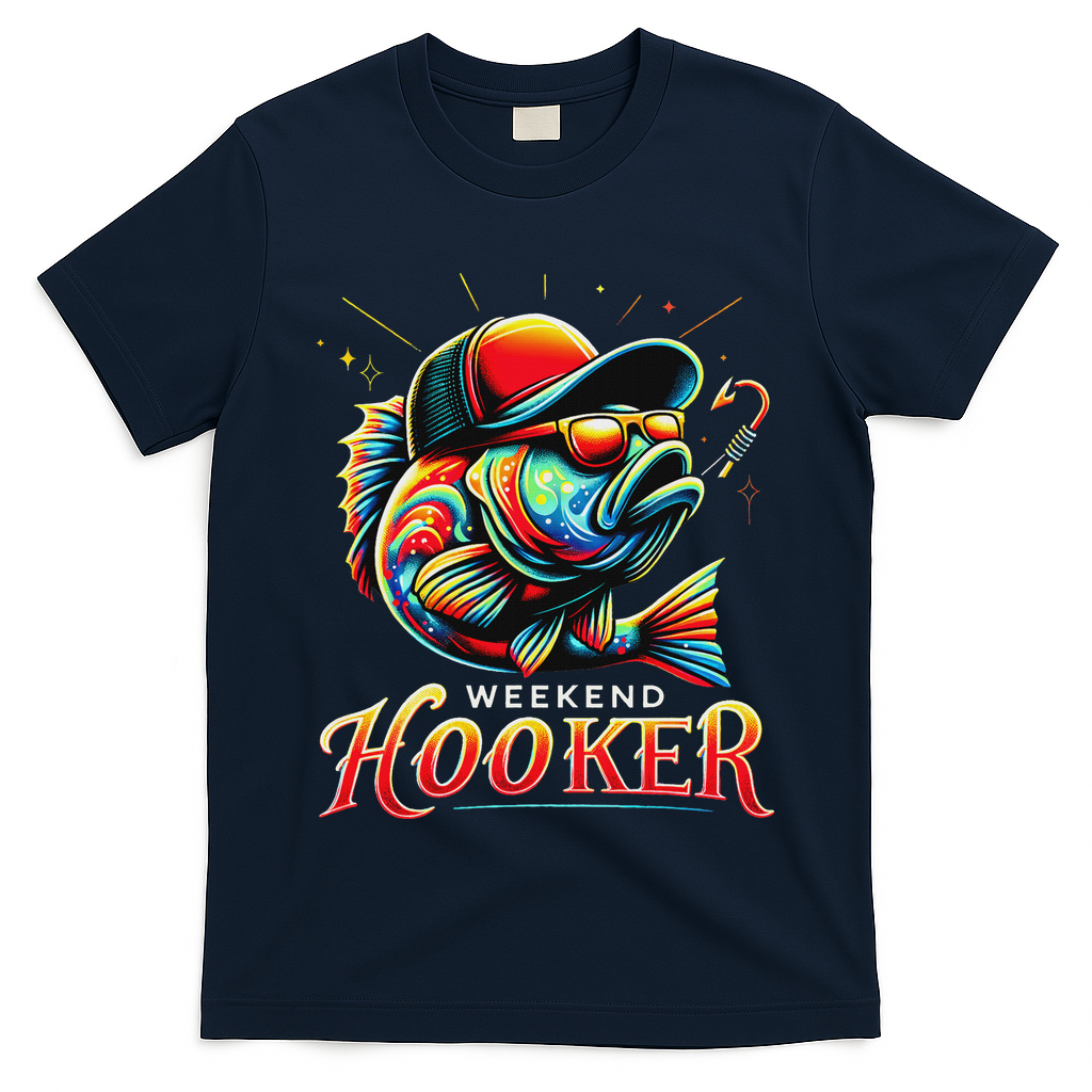 Weekend Hookerr Funny Fish Dad Love Fishing Father's Day T-Shirt