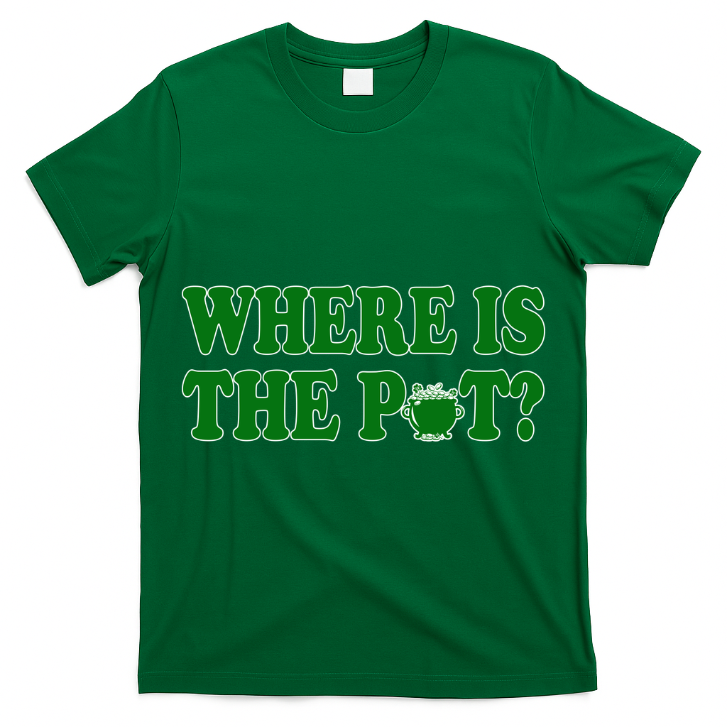 Where Is The Pot Gold Shamrock Funny St Patricks Day T-Shirt
