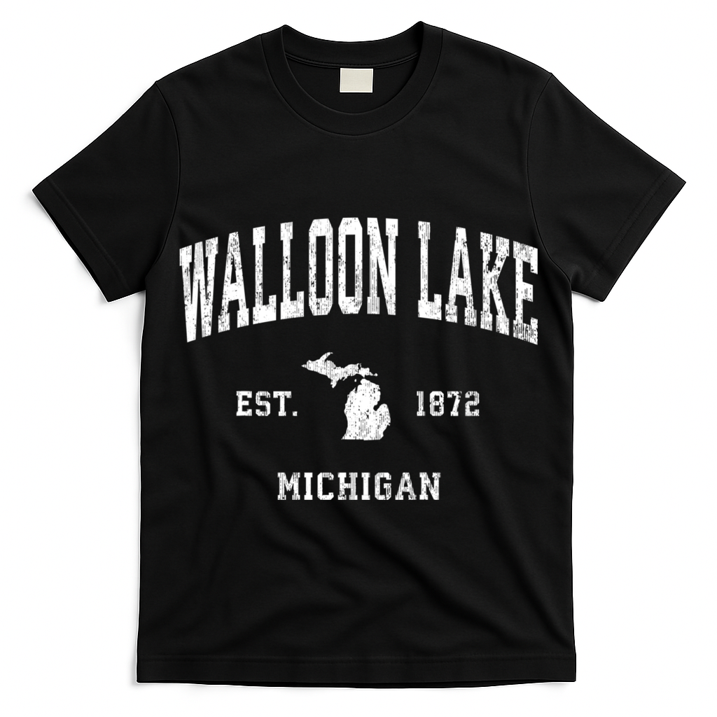 Walloon Lake Michigan Mi Vintage Athletic Sports T-Shirt