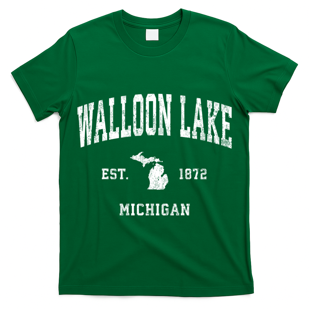 Walloon Lake Michigan Mi Vintage Athletic Sports T-Shirt