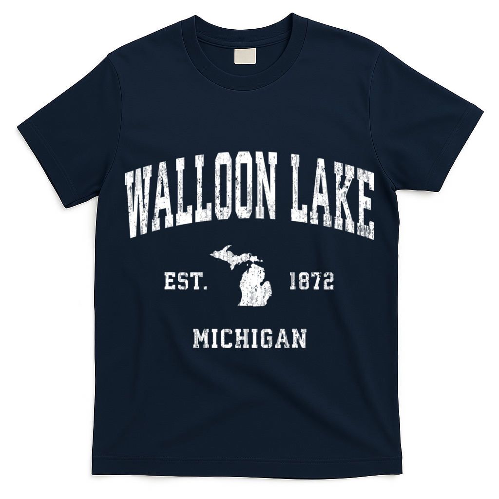 Walloon Lake Michigan Mi Vintage Athletic Sports T-Shirt