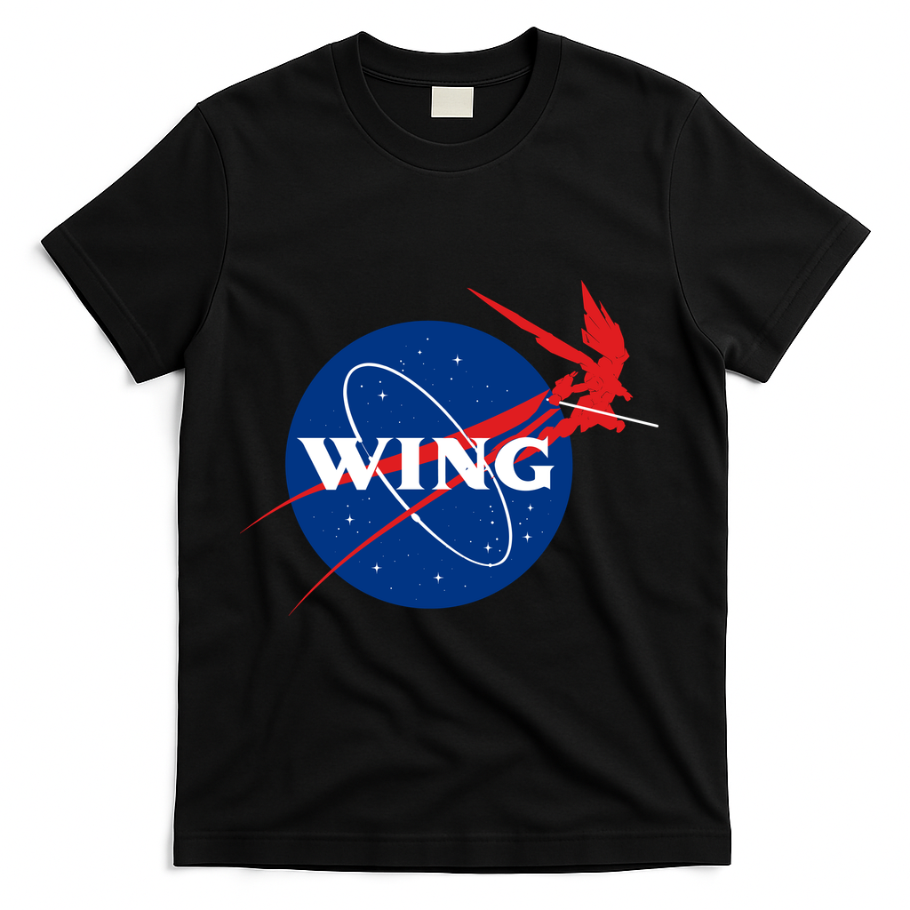 Wing Mecha Aeronautics And Colony Administration  T-Shirt - Black