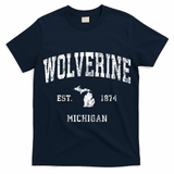 Wolverine Michigan MI Vintage Athletic Sports Design T-Shirt