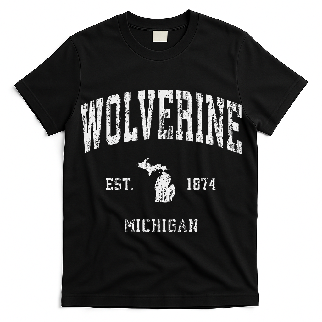 Wolverine Michigan Mi Vintage Athletic Sports Design T-Shirt