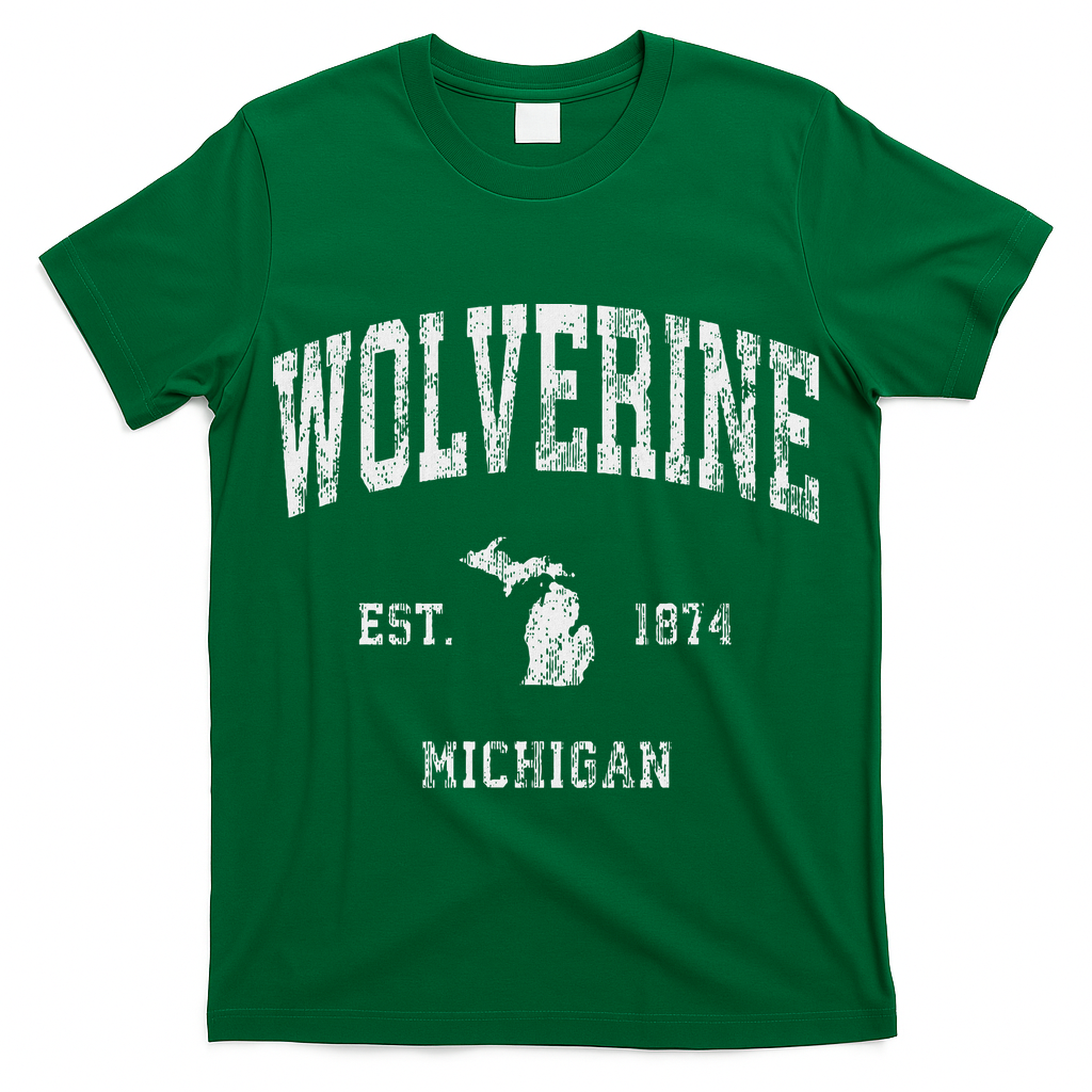 Wolverine Michigan Mi Vintage Athletic Sports Design T-Shirt