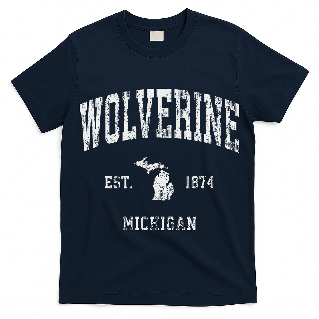 Wolverine Michigan Mi Vintage Athletic Sports Design T-Shirt